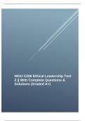 WGU C206 Ethical Leadership Test 2 || With Complete Questions & Solutions (Graded A+)