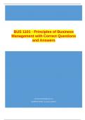 BUS 1101 - Principles of Business Management with Correct Questions and Answers