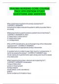 TRAUMA NURSING CORE COURSE  TNCC 9TH EDITION STUDY  QUESTIONS AND ANSWERS