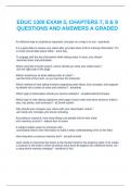 EDUC 1300 EXAM 3, CHAPTERS 7, 8 & 9 QUESTIONS AND ANSWERS A GRADED