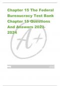 Chapter 15 The Federal  Bureaucracy Test Bank  Chapter 15 Questions  And Answers 2023- 2024