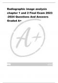 Radiographic image analysis  chapter 1 and 2 Final Exam 2023  -2024 Questions And Answers  Graded A+