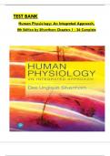 Human Physiology: An Integrated Approach 8th Edition TEST BANK by Silverthorn, All Chapters 1 to 26 Covered, ISBN: 9780134605197  (100% Verified Edition)