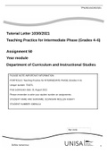 Tutorial Letter 103/0/2022 Teaching Practice for Intermediate Phase (Grades 4–6) Assignment 50 Year module Department of Curriculum and Instructional Studies. Latest Update 2022/2023