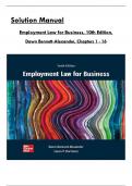 Employment Law for Business, 10th Edition Solution Manual by Bennett-Alexander, All Chapters 1 to 16 Covered, ISBN: 9781264704668  (100% Verified Edition)