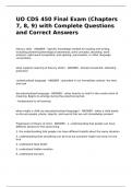 UO CDS 450 Final Exam (Chapters 7, 8, 9) with Complete Questions and Correct Answers