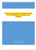 Success in Practical Vocational Nursing Ch. 12 2024 Best A+ Question and Answers