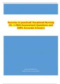 Success in practical/ Vocational Nursing Ch: 1 2024 Assessment Questions and 100% Accurate Answers