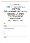 (2024-2025) NURS 231 exams reviews (10 EXAMS) Pathophysiology Portage learning Questions (All correct answers, Already graded A+)  Exam 2024/2025 