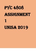 PYC 4808 ASSIGNMENT 1  2019 detailed questions with multiple choices(ANSWER KEY QUESTIONS)