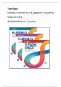 Test Bank for Nursing: A Concept-Based Approach to Learning, Volume I, II & III  4th Education  ( Pearson Education, 2024) All Chapters 1-16|| Latest Edition