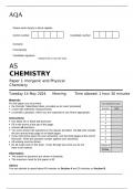 AQA AS CHEMISTRY Paper 1 Inorganic and Physical Chemistry June 2024