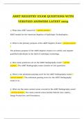 ARRT REGISTRY EXAM QUESTIONS WITH VERIFIED ANSWERS LATEST 2025