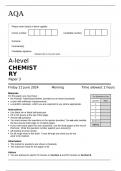 AQA A-level CHEMISTRY Paper 3 June 2024