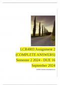 LCR4803 Assignment 2 (COMPLETE ANSWERS) Semester 2 2024 - DUE 16 September 2024