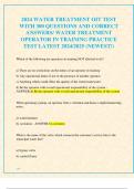 2024 WATER TREATMENT OIT TEST  WITH 300 QUESTIONS AND CORRECT  ANSWERS/ WATER TREATMENT  OPERATOR IN TRAINING PRACTICE  TEST LATEST 2024/2025 (NEWEST!)