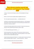 Ohio drivers practice permit test Questions and Answers Top Graded 2024