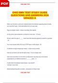 OHIO BMV TEST STUDY GUIDE QUESTIONS AND ANSWERS 2024 GRADED A