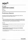 AQA A LEVEL COMPUTER SCIENCE PAPER 1 PRELIMINARY MATERIAL 2024  (7517/1/PM)