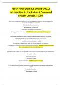 FEMA Final Exam ICS 100: IS-100.C: Introduction to the Incident Command System CORRECT 100%