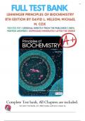 Test Bank - Lehninger Principles of Biochemistry, 8th Edition (Nelson) Chapter 1-28 | All Chapters