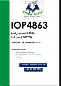 IOP4863 Assignment 5 (QUALITY ANSWERS) 2024