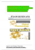 Test Bank For Introductory Clinical Pharmacology 12th Edition  by Susan Ford Chapters 1-54| Latest Update with complete solution ;Grade A+