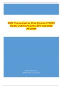 2024 Trauma Nurse Core Course (TNCC) Study Questions and 100% Accurate Answers