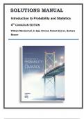 SOLUTIONS MANUAL, SOLUTIONS FOR Introduction to Probability and Statistics, 4th Canadian Edition, William Mendenhall, Beaver, Mendenhall's Introduction to Probability and Statistics