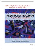 Test Bank for Psychopharmacology: Drugs, the Brain, and Behavior 4th Edition by Meyer