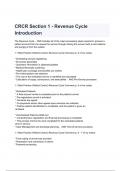 CRCR Section 1 - Revenue Cycle Introduction Exam Questions and Answers latest 2024/2025( A+ GRADED 100% VERIFIED).