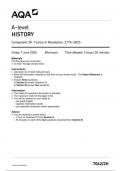 AQA History7042 2H question paper History A 7June 2024