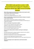 WGU d366 study questions section 1,2&3, Financial Statement Analysis for Valuation, | Questions Solved with 100% Correct & Verified Answers