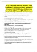 WGU d366 study questions section 1, D366 Study Guide , Financial Statement Analysis for Valuation, WGU D366 Section 2 | Questions Solved with 100% Correct & Verified Answers