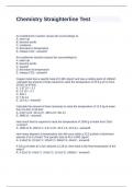 Chemistry Straighterline Test Questions and Answers 100% Solved