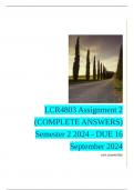 LCR4803 Assignment 2 (COMPLETE ANSWERS) Semester 2 2024 - DUE 16 September 2024