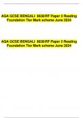 AQA GCSE BENGALI 8638/RF Paper 3 Reading Foundation Tier Mark scheme June 2024