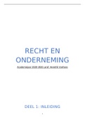 Volledige samenvatting Recht & Onderneming