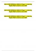 AQA GCSE BENGALI 8638/LH Paper 1 Listening  Higher Mark scheme June 2024