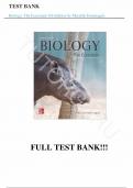 Test Bank - for Biology The Essentials 4th Edition by Mariëlle Hoefnagels, All Chapters |Complete Guide A+