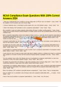 NCAA Compliance Exam Questions With 100- Correct Answers 2024.