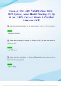 Exam 4: NSG 430/ NSG430 (New 2024/ 2025 Update) Adult Health Nursing II | Qs & As | 100% Correct| Grade A (Verified Answers)- GCU