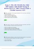 Exam 3: NSG 430/ NSG430 (New 2024/ 2025 Update) Adult Health Nursing II Review| Qs & As | 100% Correct| Grade A (Verified Answers)- GCU