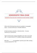 SONOGRAPHY FINAL EXAM WITH GUARANTEED ACCURATE ANSWERS |VERIFIED