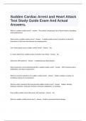  Sudden Cardiac Arrest and Heart Attack Test Study Guide Exam And Actual Answers.