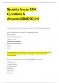 Security forces RFM Questions & Answers(GRADED A+)