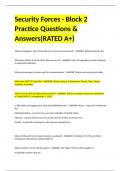 Security Forces - Block 2 Practice Questions & Answers(RATED A+)