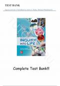 Test Bank - for Inquiry into Life 17th Edition by Sylvia S. Mader, Michael Windelspecht, All Chapters | Complete Guide A+