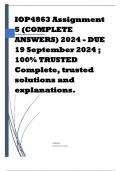 IOP4863 Assignment 5 (COMPLETE ANSWERS) 2024 - DUE 19 September 2024 ; 100% TRUSTED Complete, trusted solutions and explanations.