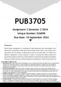 PUB3705 Assignment 3 (ANSWERS) Semester 2 2024 - DISTINCTION GUARANTEED